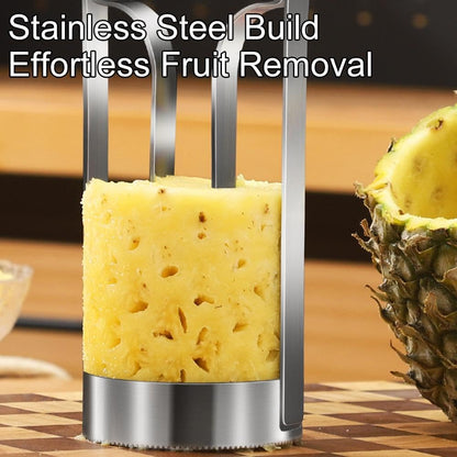 Stainless Steel Pineapple Corer – 304 Heavy Duty Fruit Slicer & Core Remover, 10-Second Pineapple Peeler Tool, Ergonomic Kitchen Gadget for Pineapple Rings, Easy Storage (7.9" Height)