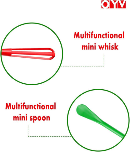 OYV Scandinavian Modern Colors Mini Whisk Set, 8.5 in Mini Whisks for Cooking, 3 Pieces Small Wisk For Whisking, Beating, Blending Ingredients, Mixing Sauces, BPA Free Tiny Whisk
