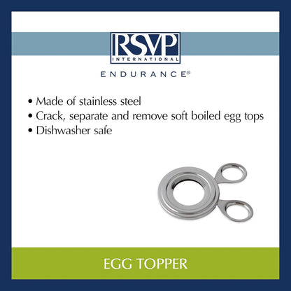 RSVP International Endurance Kitchen Tool Collection Durable & Easy to Clean, Dishwasher Safe, Egg Topper, Stainless Steel