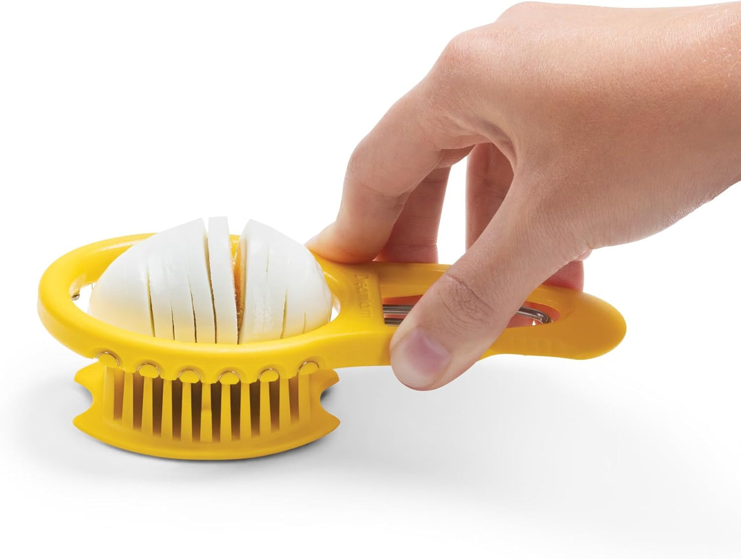 Dreamfarm Eggler 2-In-1 Compact Egg Shell Peeler & Easy Hardboiled Egg Slicer, Shell Cracking, Topping, & Peeling - Yellow