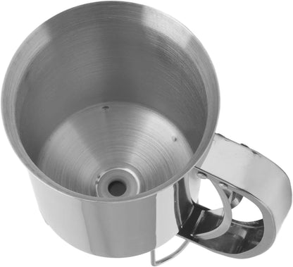Stainless Steel Pancake Batter Dispenser with Funnel, 1000ml Squeeze Bottle for Pancakes, Cupcakes, Muffins, Crepes, and Waffles, Easy-Pour Baking Tool with Measurement Marks