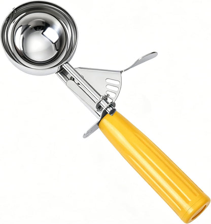 Fayomir 2 oz Scoop, Cookie Scoop for Baking, 2 oz Ice Cream Scoop with Trigger, #16 Disher, Portion Scoop, Blue Handle, Food Scoop for Ice Cream, Muffin, Cupcake Batter, Mashed Potato, Cookie Dough