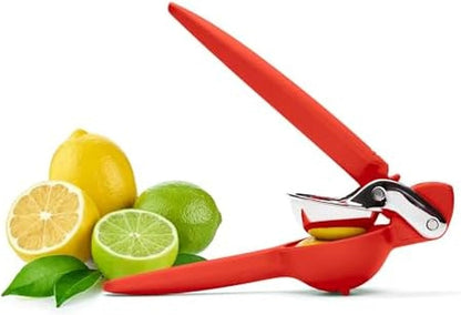 Chef'n FreshForce Lemon Squeezer Citrus Juicer, Manual Hand Press with Dual-Gear Power for Maximum Juice Extraction, Durable, Lime Green