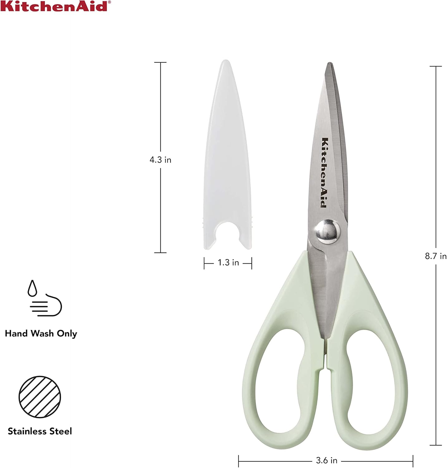 KitchenAid Multipurpose Shear Set, Versatile Scissors with Nutcracker, Bottle Opener, Ergonomic Handles with Protective Blade Covers, 2 Piece