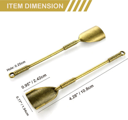 6-Pack Mini Spoons Metal Tiny Shovels 3-Inch Small Medicine Spoon for Home Kitchen Spices, Necklace Charms Pendants DIY Craft Making (Multicolor)