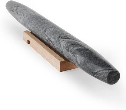 Koville African Natural Marble Rolling Pin, Non-Stick Polished Dough Roller, Pasta, Dumpling, Fondant, Pie Crust, Bread, Pizza Dough, Kitchen Baking Pastry Tools with Mat/Scraper（Namib Fantasy）