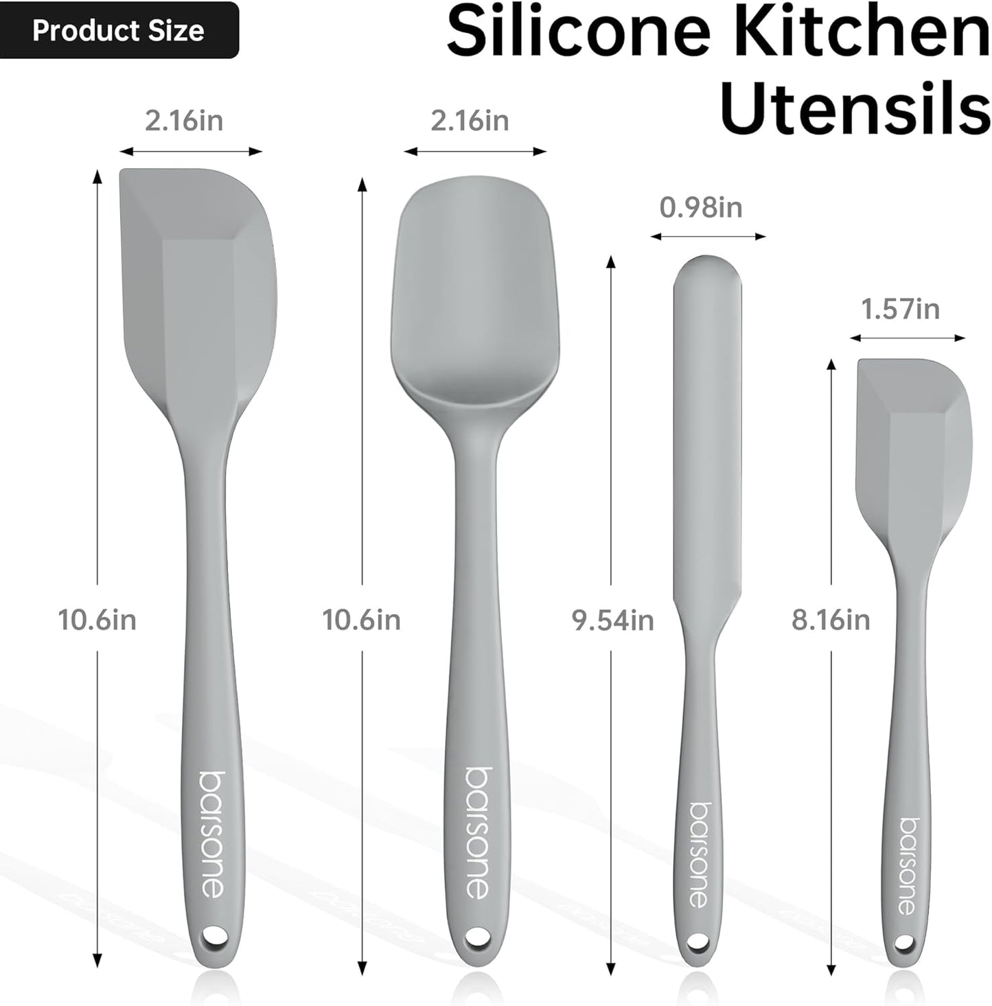 5-Piece Silicone Spatula Set - Heat Resistant 446°F Food Grade BPA Free, Nonstick Cookware Safe Dishwasher Safe Kitchen Tools for Baking, Cooking, Stirring, Multicolor.