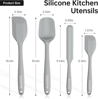 5-Piece Silicone Spatula Set - Heat Resistant 446°F Food Grade BPA Free, Nonstick Cookware Safe Dishwasher Safe Kitchen Tools for Baking, Cooking, Stirring, Multicolor.