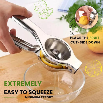 Lemon Squeezer Stainless Steel – Heavy Duty Manual Citrus Juicer Hand Press for Lemon Lime Orange – Ergonomic Non-Slip Handle, Rust-Resistant, Dishwasher Safe Kitchen Tool