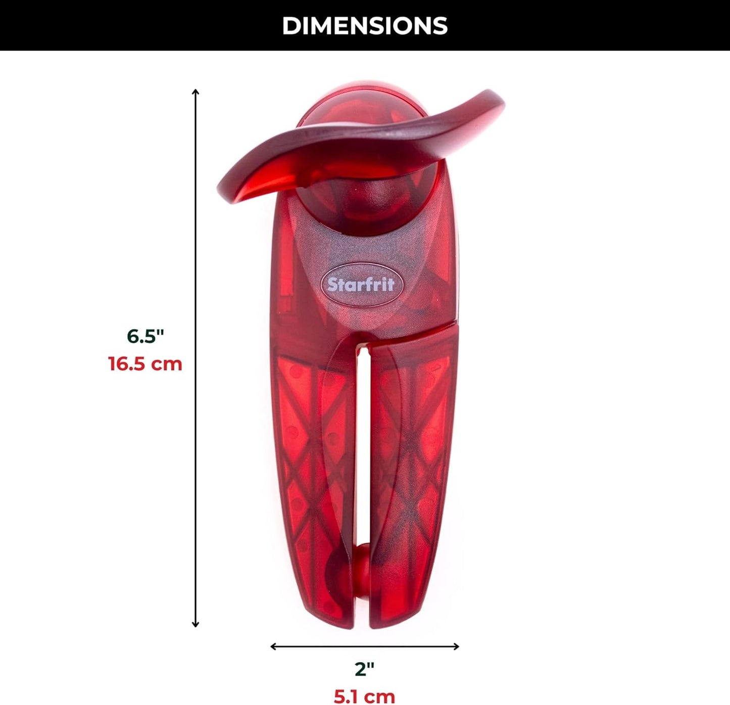 Starfrit Little Beaver Can Opener - Safe - Holds and Leaves No Sharp Edges on Lid - Comfort Grip - 3 year warranty - White