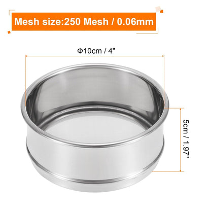 PATIKIL 150 Mesh Lab Sieve, 4" Diameter Test Sieve 304 Stainless Steel Wire Cloth (0.1mm) for Industrial Laboratory