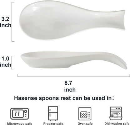 Spoon Rest for Stove Top, Ceramic Large 8.7 Inch Spoon Holder for Kitchen Counter, Porcelain Utensil Rest for Ladle, Spatula, Housewarming Gifts, Dishwasher Safe and Heat-Resistant, Blue(1 PC)
