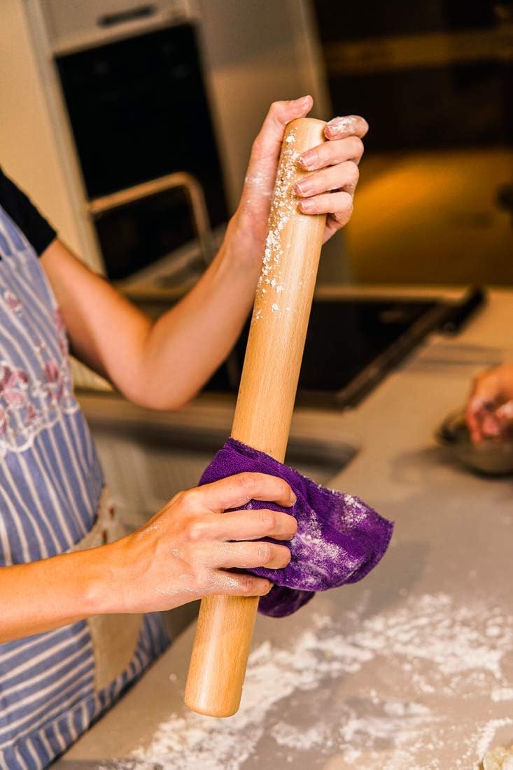 Classic French Rolling Pins Bamboo Wooden Rolling Pin for Baking Pizza Dough Pie Cookie, 13-Inch