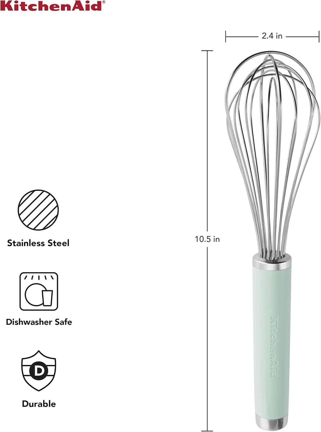 KitchenAid Classic Utility Whisk, 10.5 Inch, Black