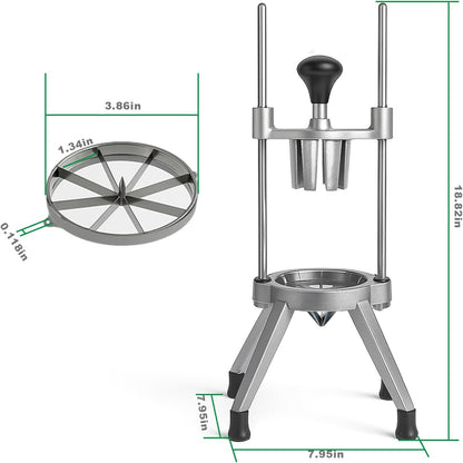 Commercial Easy Wedger Lemon Cutter Fruit Orange Lime Slicer 8 Section 304 Stainless Steel Blade Vegetable Tomatoe Potatoe Chopper Dicer for Home Bar Restaurant