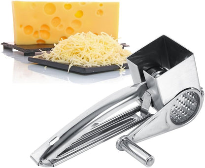 Cheese Grater,Multifunctional Kitchen Craft Rotary Stainless Steel Cheese Grater 1 Drums Shred Tool