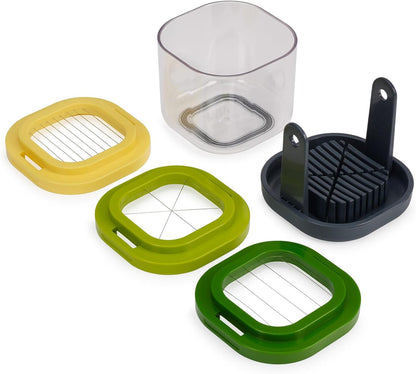 Joseph Joseph Multi-Prep Mini, 3-in-1 Compact space saving Vegetable Chopper & Dicer, Egg Slicer, 3 Stainless Steel Wire cutters