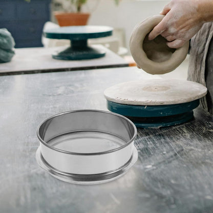 LALAFINA Fine Mesh Strainer 100 Mesh Round Flour Sifter 6 Inch Stainless Steel Ceramic Glaze Filter for Baking Straining Powdering Pottery Slurry