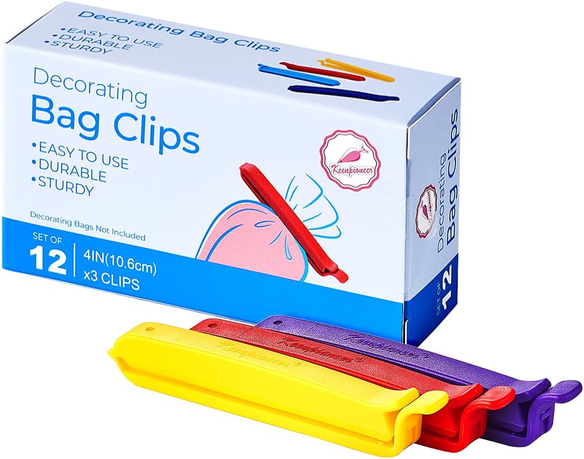 Keenpioneer Decorating/Icing Bag Sealing Clips, 60 Pack, Multipurpose for Food and Snack Storage, 3inch, 4inch and 6inch long
