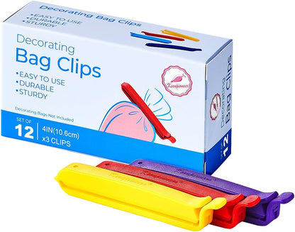 Keenpioneer Decorating/Icing Bag Sealing Clips, 60 Pack, Multipurpose for Food and Snack Storage, 3inch, 4inch and 6inch long