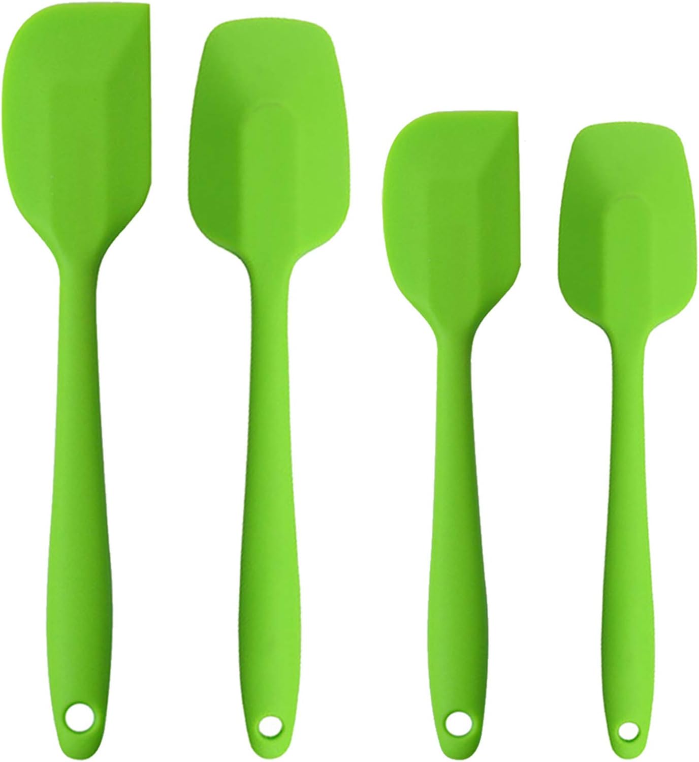 Silicone Spatulas Set of 6, Rubber Spoon Spatula Heat Resistant Spoonula One Piece Design Seamless Spatula Non-Stick Scrapers Baking Mixing Tool (Black)
