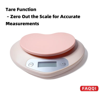 Cute Kitchen Scale, Digital Food Scale with LCD Display, 11 lb (5kg) Capacity, 0.03 oz (1g) Precision for Baking and Cooking (Pink)