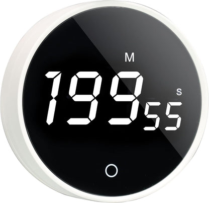 Digital Kitchen Timer - Magnetic 199-Minute Countdown Countup Timer with Large LED Display,Volume Adjustable, Visual timers for Cooking,Gym,Meeting,Classroom,Study,Work,Outdoor Activities,Black