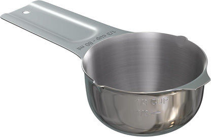 Color Up 2 Cup Measuring Cup, 480ml Stainless Steel Metal, Easy-Pour Spouts, Engraved Markings, Flat Base, Dishwasher Safe, for Dry and Liquid Ingredients