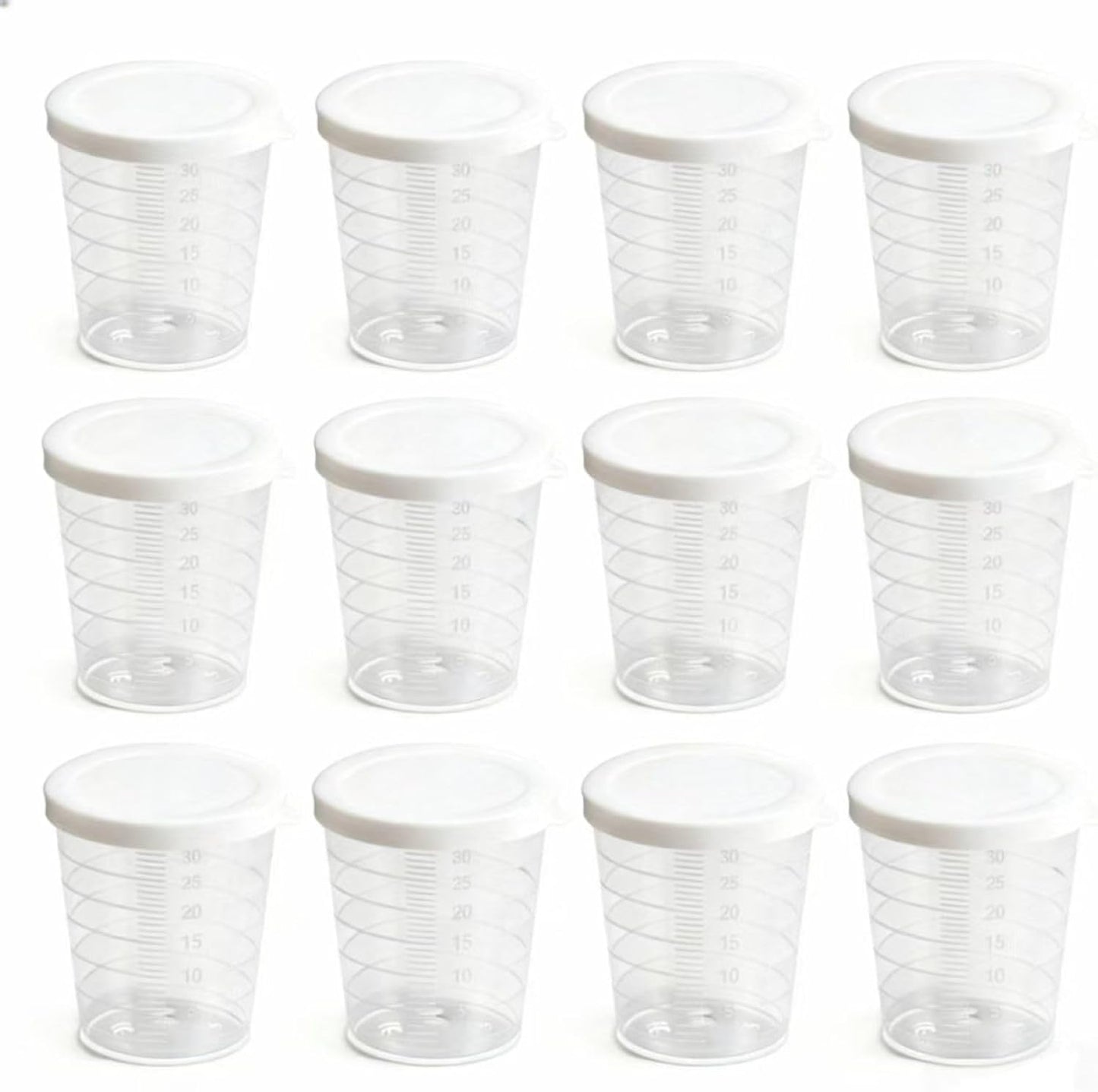 Plastic Measuring Cups, 100ml, Set of 15, for Liquid Measurement and Scientific Experiments