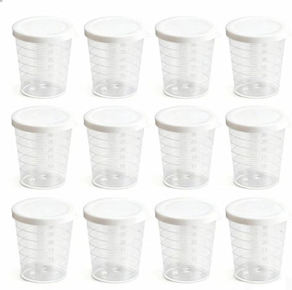 Plastic Measuring Cups, 100ml, Set of 15, for Liquid Measurement and Scientific Experiments
