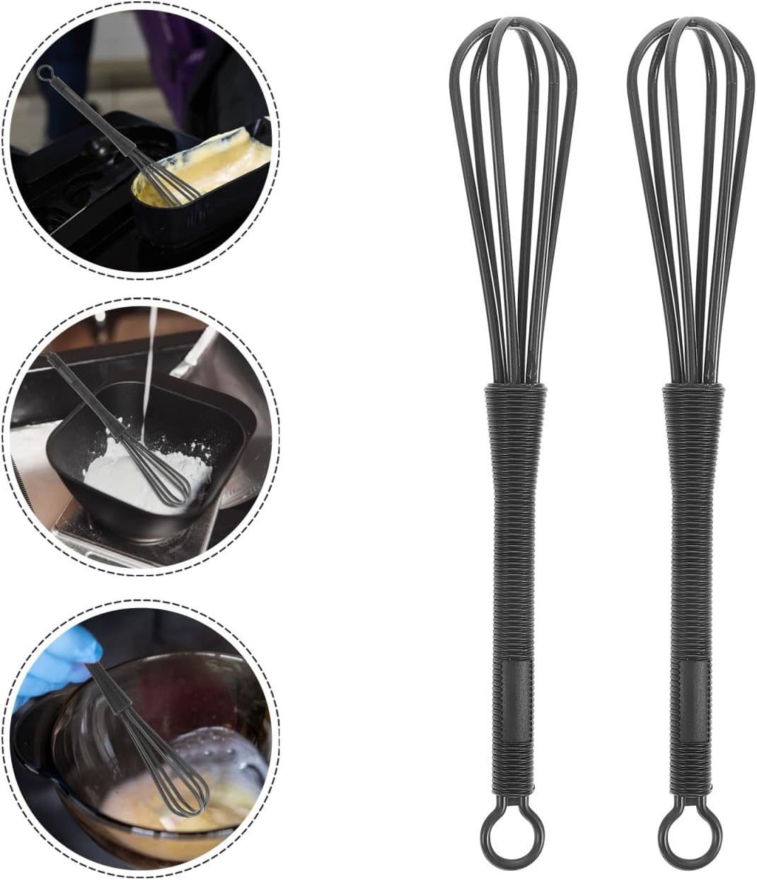 Housoutil Hair Dye Mixing Whisk Set, 5PCS Precision Small Plastic Whisks Hair Dye Color Mixing Hairdressing, Hairdressing Hand Mixer Tool for Even Color Cream Blending Salon and Home Use