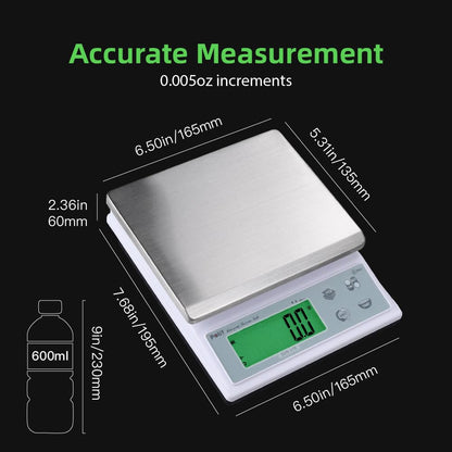 Polit Digital Kitchen Scale KT-66 30lb/13kg｜0.05oz/1g Precision Food Scale with LCD Display｜Battery or Plug-in｜Stainless Steel Top｜Grams, Ounces, Pounds｜5 Units for Baking, Farming & Shipping Scale
