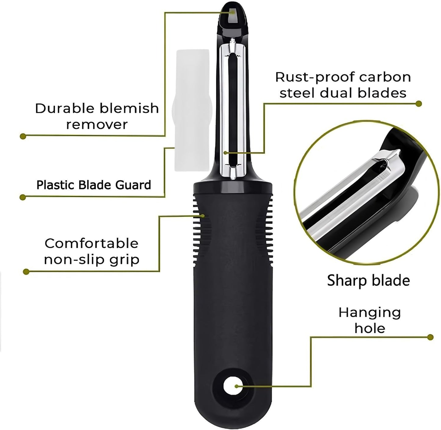 Vegetable Peeler Sharp Stainless Steel Blades for Veggie Potato Sugarcane Pumpkin Papaya Peeling Tool