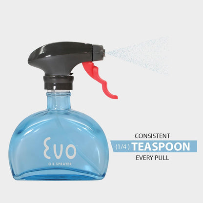 Evo Glass Oil Sprayer, Non-Aerosol For Olive Oil, Cooking Oils And Vinegars, Green, 6-Ounce Capacity, For Grilling, Roasting, Air Frying, Baking And Salad Prep