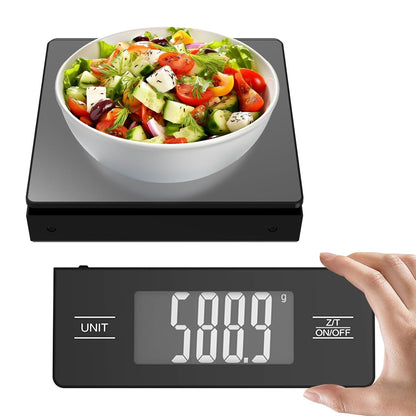 Kitchen Scale with Detachable Display Wireless Stainless Steel Digital Food Scale, 11lb/5kg, 1g Precision, Backlit LCD, Tare Function for Baking, Coffee Brewing & Cooking, Metallic/Black