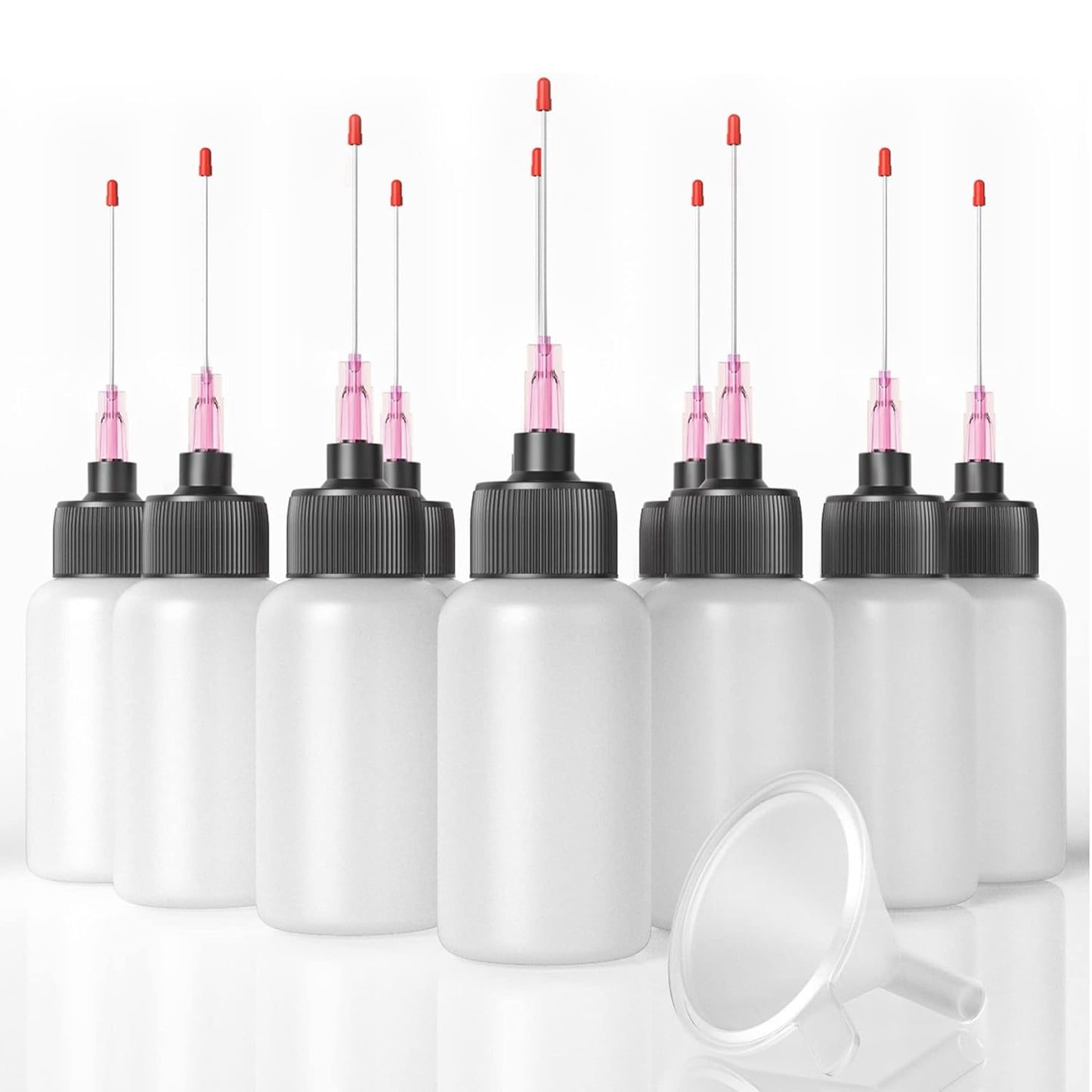 5 Pcs Plastic Squeeze Bottles (1 OZ), Precision Gun Oil Bottle, LDPE Oil Applicator with Extra Long 1.5 Inch Stainless Applicators Tip – Easy to Use for Crafts, Hinges, Sewing Machines and More