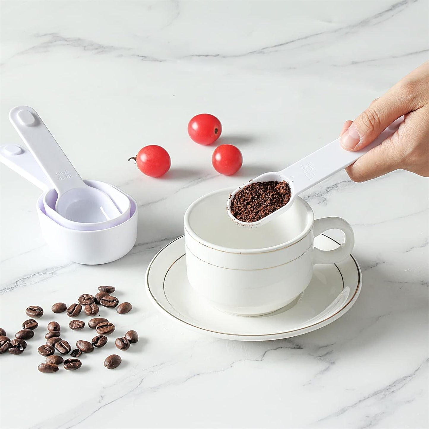 COOK WITH COLOR Measuring Cup Set - 9 PC. Nesting Stackable Liquid Measure Cup, Dry Measuring Cups and Spoons with Funnel and Scraper (Pastel)