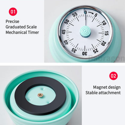 Kitchen Timer, Magnetic Visual Countdown Timer with Loud 72dB Alarm Mechanical Analog Dial for Cooking Baking Home Gym Office