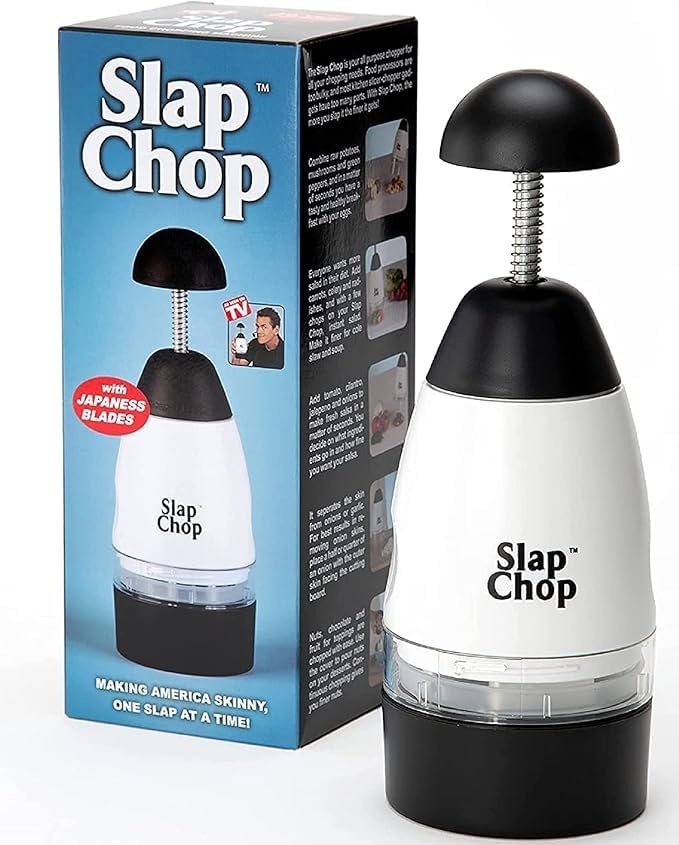 Original Slap Chop Slicer Chopper with Stainless Steel Blades & Butterfly Opening for Easy Cleaning - Vegetable Chopper Gadget, Mini Chopper for Salads - Kitchen Accessory