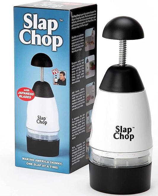 Original Slap Chop Slicer Chopper with Stainless Steel Blades & Butterfly Opening for Easy Cleaning - Vegetable Chopper Gadget, Mini Chopper for Salads - Kitchen Accessory