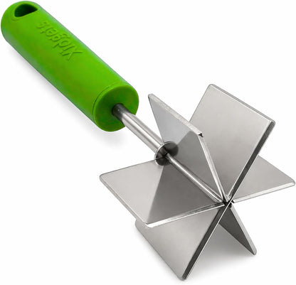 Stainless Steel Mini Meat Chopper & Masher | 6-Blade Ground Beef Chopper Tool | Small Hamburger Smasher | Compact Ergonomic Handle | Dishwasher Safe - 7" (Retro Orange Mini)
