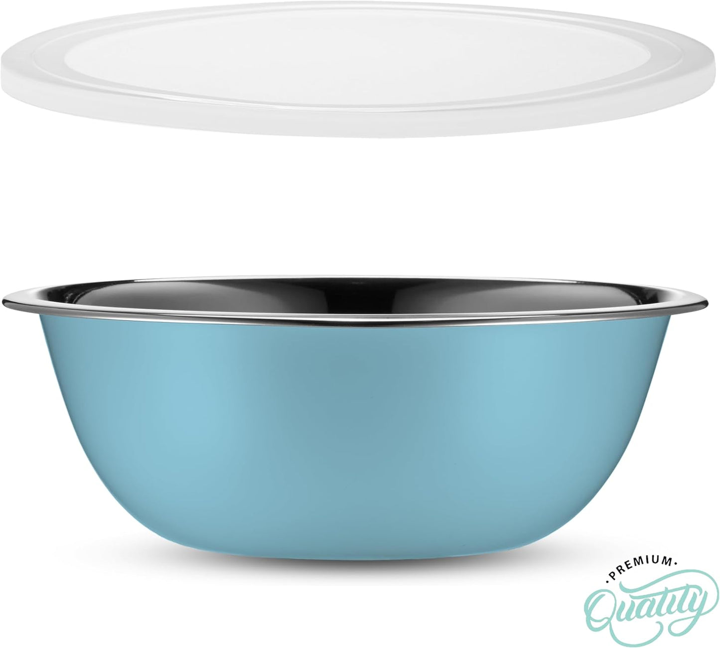 WHYSKO Stainless Steel Mixing Bowl Set, 10 Piece Stainless Steel Mixing Bowls with Lids Set for Food Prep Storage and Serving, Dishwasher Safe for Kitchen Baking Cooking, Silver