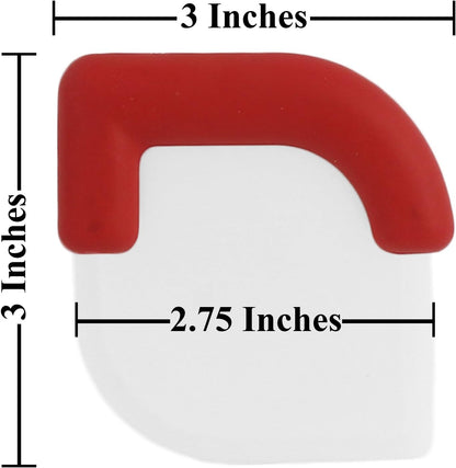 Nylon Plastic Pot and Pan Scraper with Grip Set of 3 by bogo Brands (Pink, Blue, Red) - Defrosting Tray for Frozen Meat - Food Heating Tray for Kitchen Board