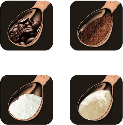 2Pcs Stainless Steel Coffee Scoop,1TBSP&2TBSP(15ML&30ML) Tablespoon Measuring spoon,Black