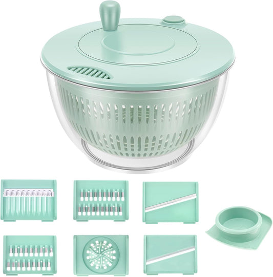 Salad Spinner, Vegetables Fruits Wash Bowl, Practical Lettuce Dryer Spinner, Multifunctional Salad Washer, Egg Yolk Strainer Shredder for Efficient Salad Preparation and Food Washing