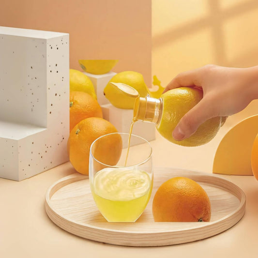 Lemon Squeezer Manual Citrus Press, Lime Squeezer with Pour Spout, Reusable Lemon Juicer Squeezer with Lid, Manual Juicer for Adding Lemon Juice to Salads & Cooking