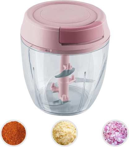 Garlic Chopper Mini Manual Hand Food Chopper for Kitchen Onion Dicer Crusher Garlic Mincer Blue 160ml