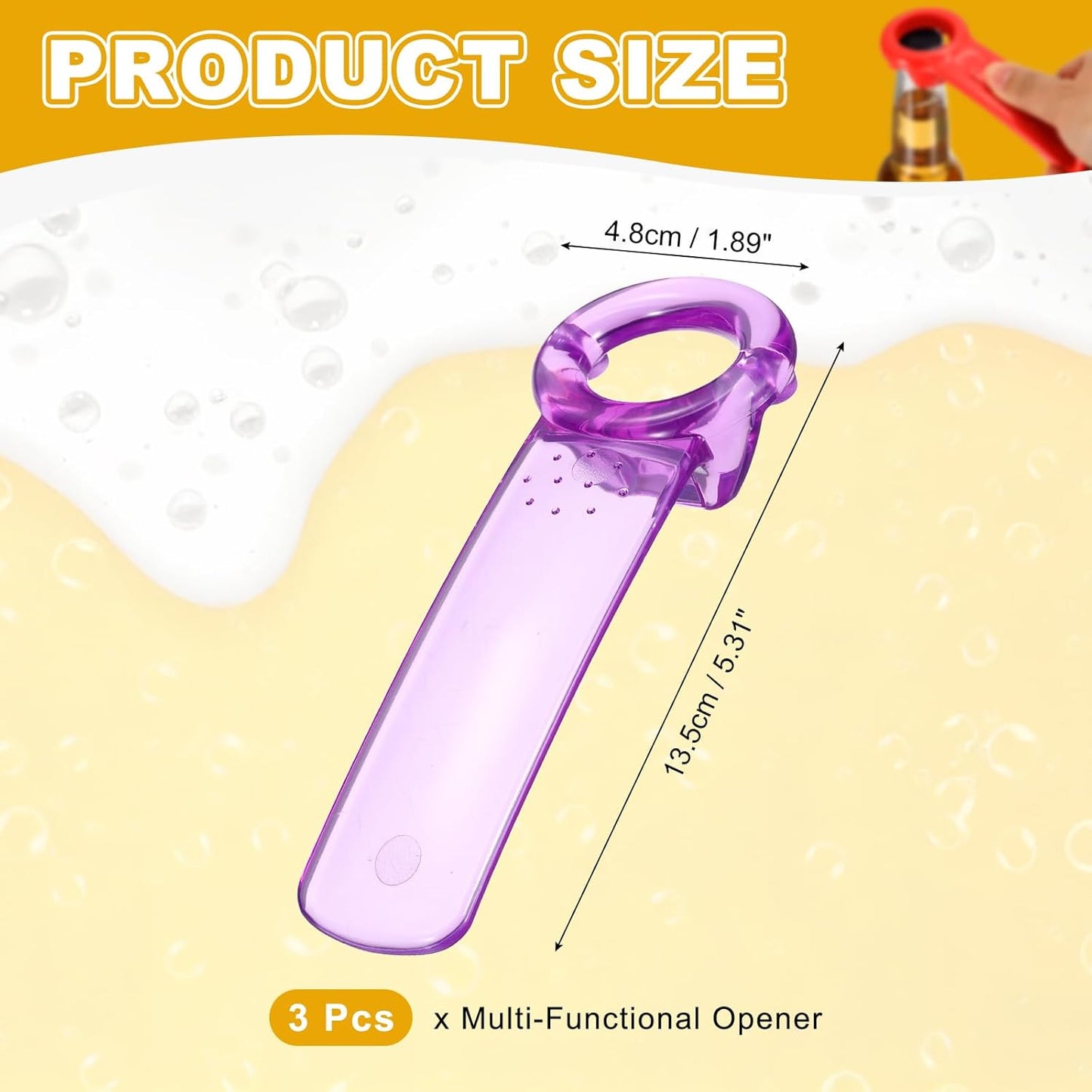 uxcell 2 Pcs Jar Key Lid Opener, Plastic Jar Lid Opener Easy Grip Multifunctional Durable Can Open Tool for Elderly Seniors Women Weak Hands Easy-use by Anyone, Orange/Sky Blue