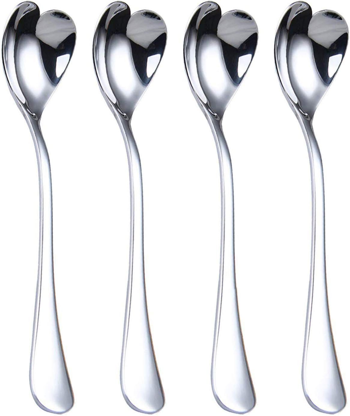 Mini Coffee Spoons, heart shaped, 4.9-inch18/10 Stainless Steel Spoon Set, set of 6