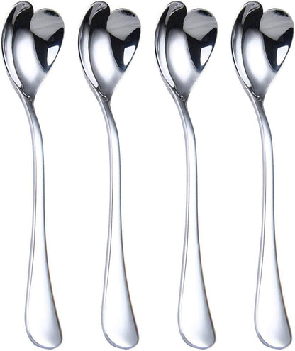 Mini Coffee Spoons, heart shaped, 4.9-inch18/10 Stainless Steel Spoon Set, set of 6